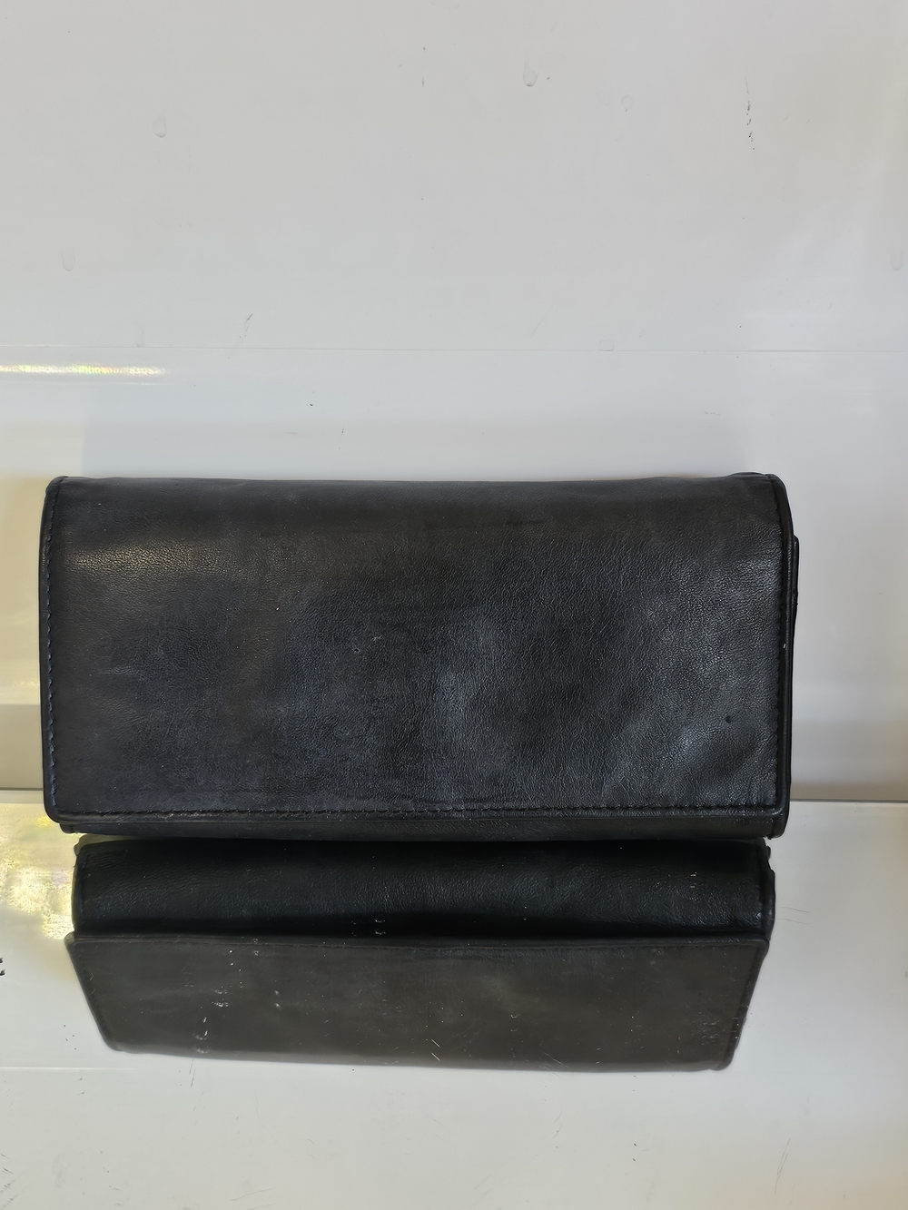 Men's Black Leather Clutch Wallet